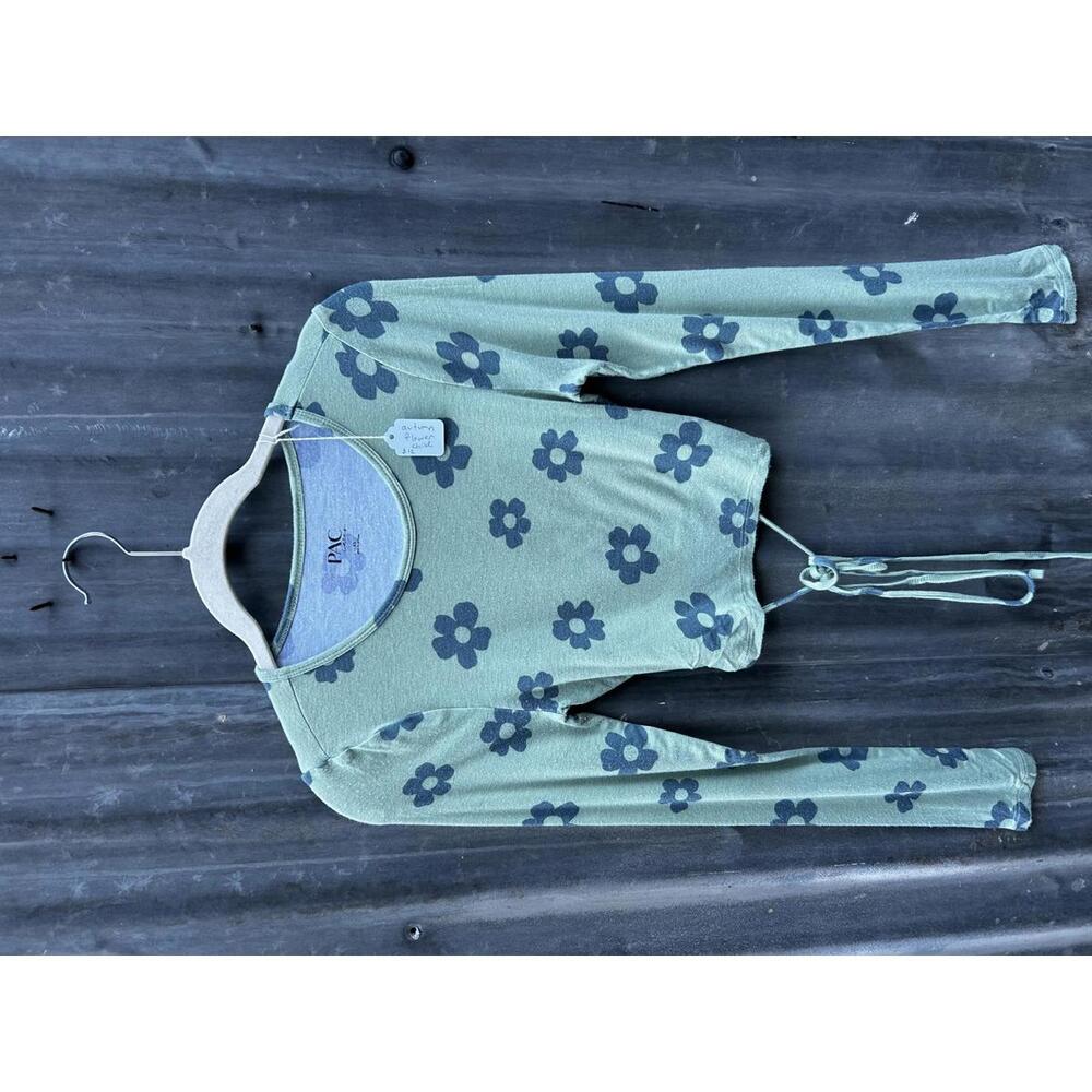 PAC SUN Women's Long Sleeve Crop Top with Floral Print